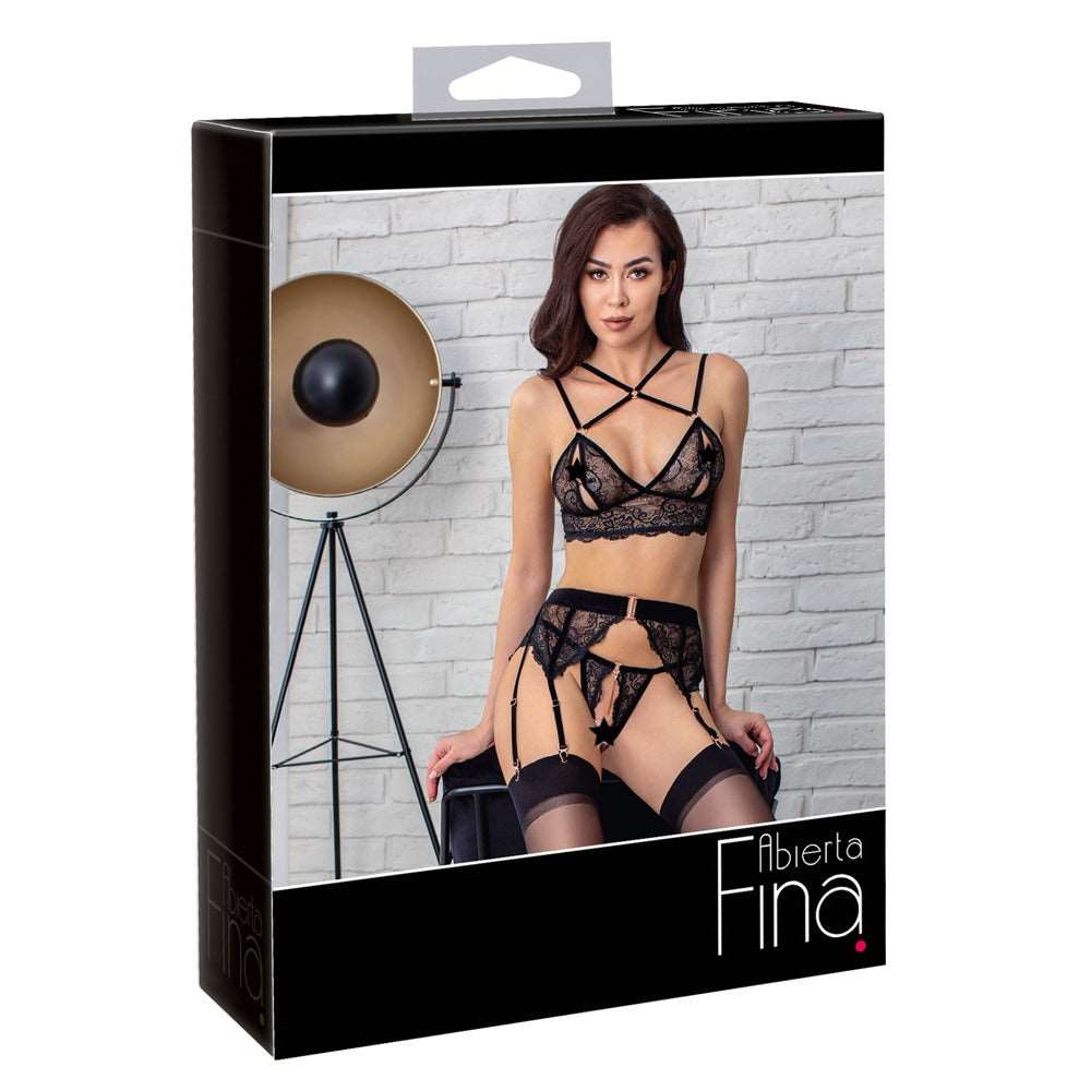 Vibrators, Sex Toy Kits and Sex Toys at Cloud9Adults - Abierta Fina Lacey Open Suspender Set - Buy Sex Toys Online