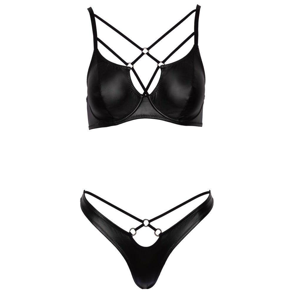 Vibrators, Sex Toy Kits and Sex Toys at Cloud9Adults - Cottelli Matte Black Bra Set - Buy Sex Toys Online