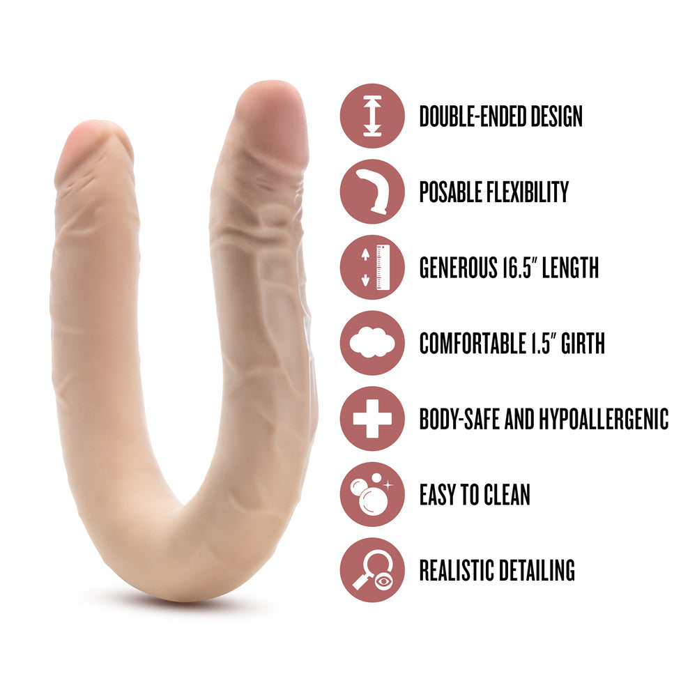Vibrators, Sex Toy Kits and Sex Toys at Cloud9Adults - Dr Skin Posable Double Dong 16.5 Inches - Buy Sex Toys Online