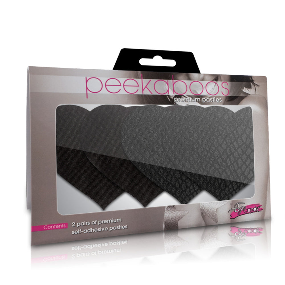 Vibrators, Sex Toy Kits and Sex Toys at Cloud9Adults - Peekaboo Pasties Black Hearts - Buy Sex Toys Online