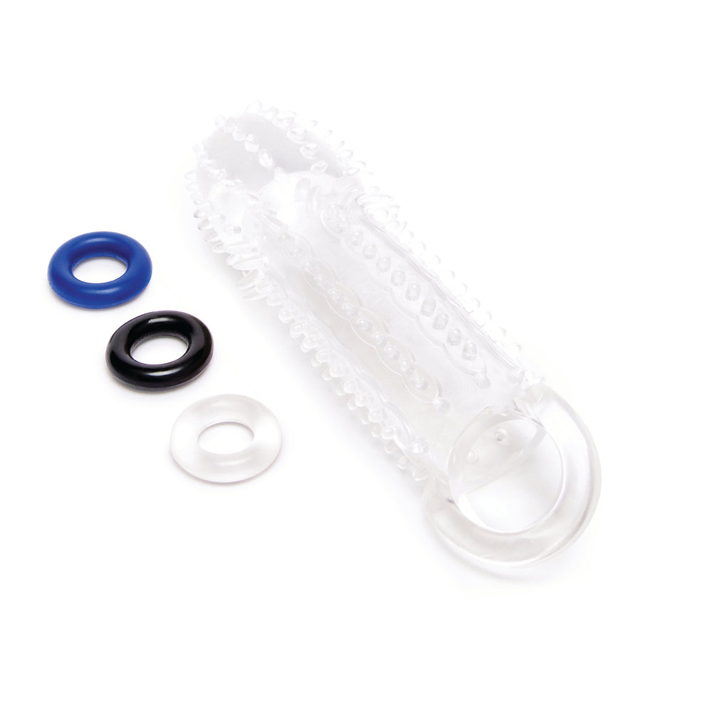 Vibrators, Sex Toy Kits and Sex Toys at Cloud9Adults - Size Up Clear Textured 1.5 Inch Extender - Buy Sex Toys Online