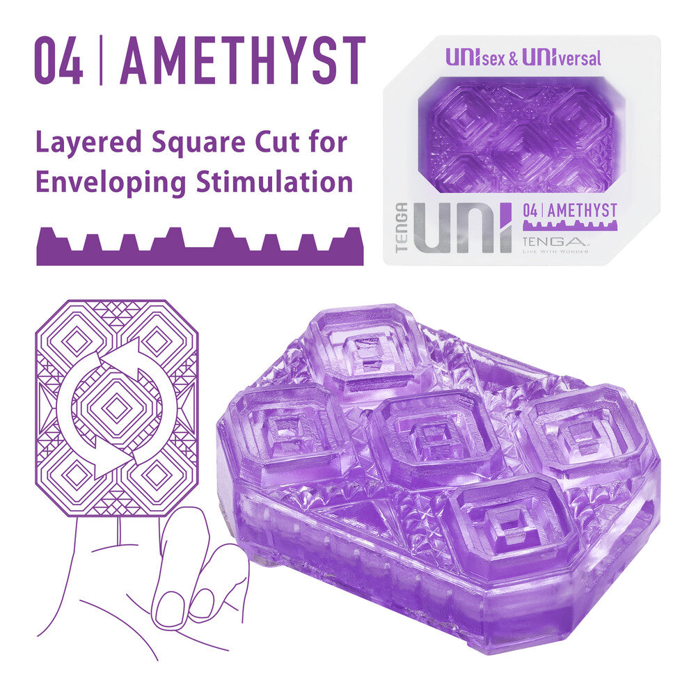Vibrators, Sex Toy Kits and Sex Toys at Cloud9Adults - Tenga UNI Amethyst Sleeve Masturbator - Buy Sex Toys Online