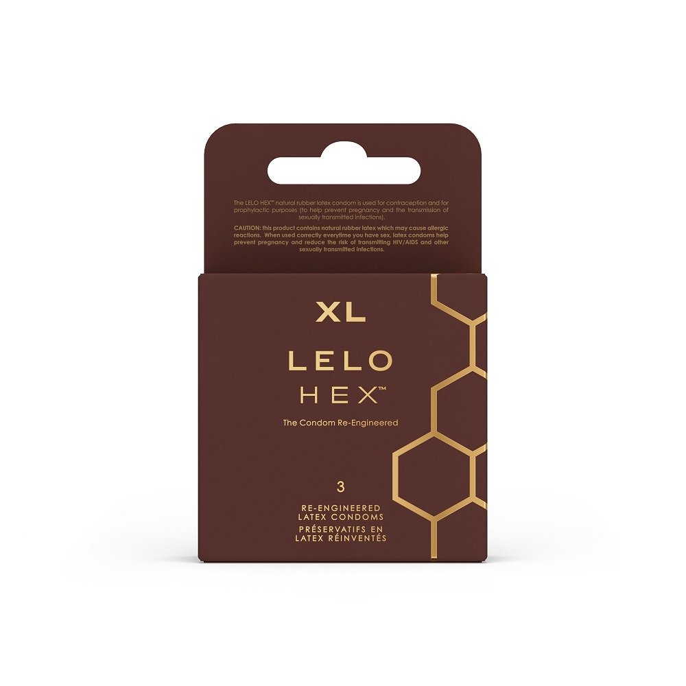 Vibrators, Sex Toy Kits and Sex Toys at Cloud9Adults - LELO HEX Condoms Respect XL 3 pack - Buy Sex Toys Online