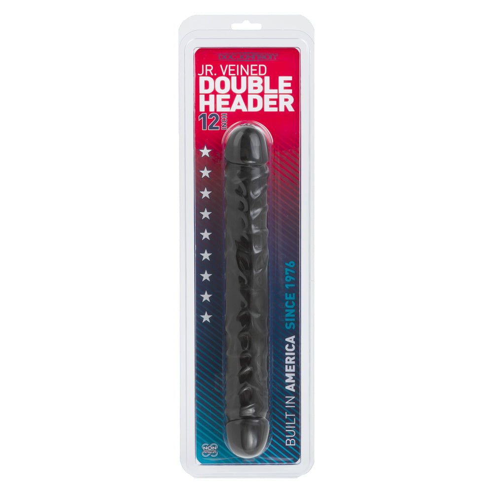 Vibrators, Sex Toy Kits and Sex Toys at Cloud9Adults - Jr Veined Double Header 12 Inch Bender Dong Black - Buy Sex Toys Online