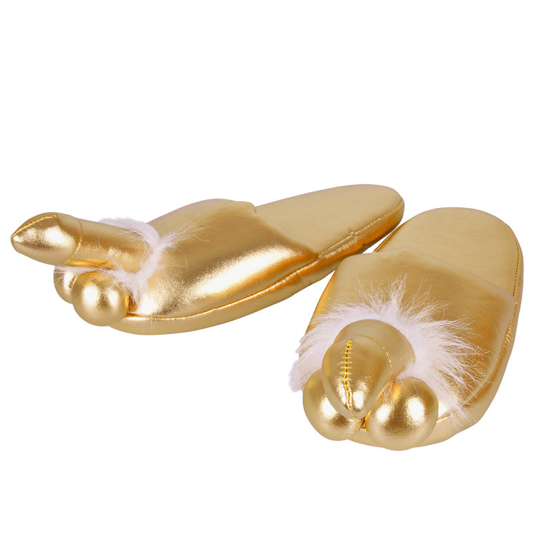 Vibrators, Sex Toy Kits and Sex Toys at Cloud9Adults - Golden Penis Slippers - Buy Sex Toys Online