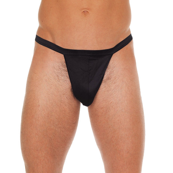 Vibrators, Sex Toy Kits and Sex Toys at Cloud9Adults - Mens Black Straight GString With Black Pouch - Buy Sex Toys Online