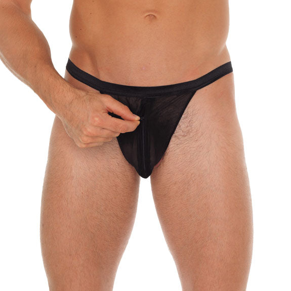 Vibrators, Sex Toy Kits and Sex Toys at Cloud9Adults - Mens Black GString With Pouch - Buy Sex Toys Online