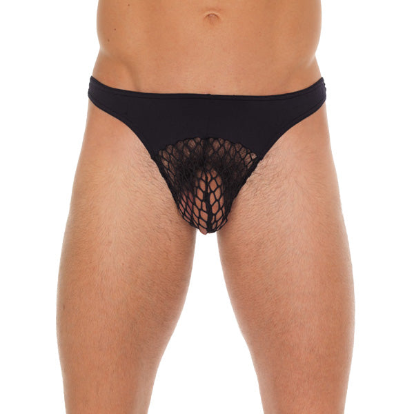 Vibrators, Sex Toy Kits and Sex Toys at Cloud9Adults - Mens Black GString With A Net Pouch - Buy Sex Toys Online