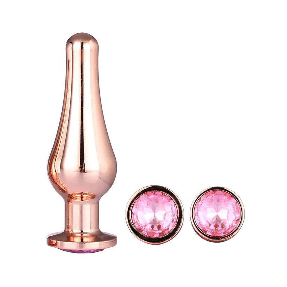 Vibrators, Sex Toy Kits and Sex Toys at Cloud9Adults - Gleaming Butt Plug Set Rose Gold - Buy Sex Toys Online