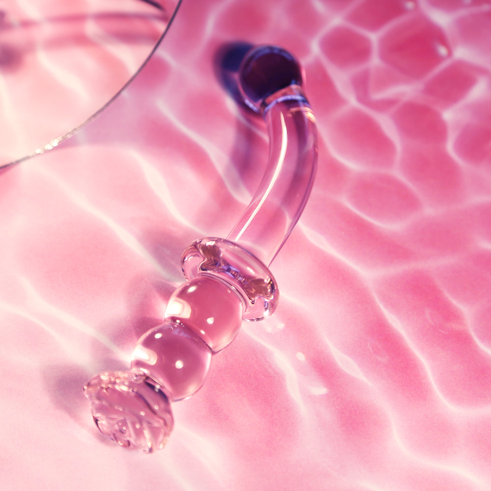 Vibrators, Sex Toy Kits and Sex Toys at Cloud9Adults - Glaze Glass Rosebud GSpot Dildo - Buy Sex Toys Online