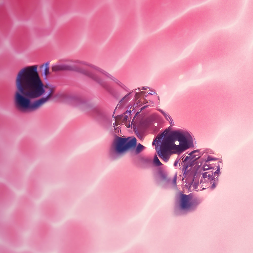 Vibrators, Sex Toy Kits and Sex Toys at Cloud9Adults - Glaze Glass Rosebud GSpot Dildo - Buy Sex Toys Online
