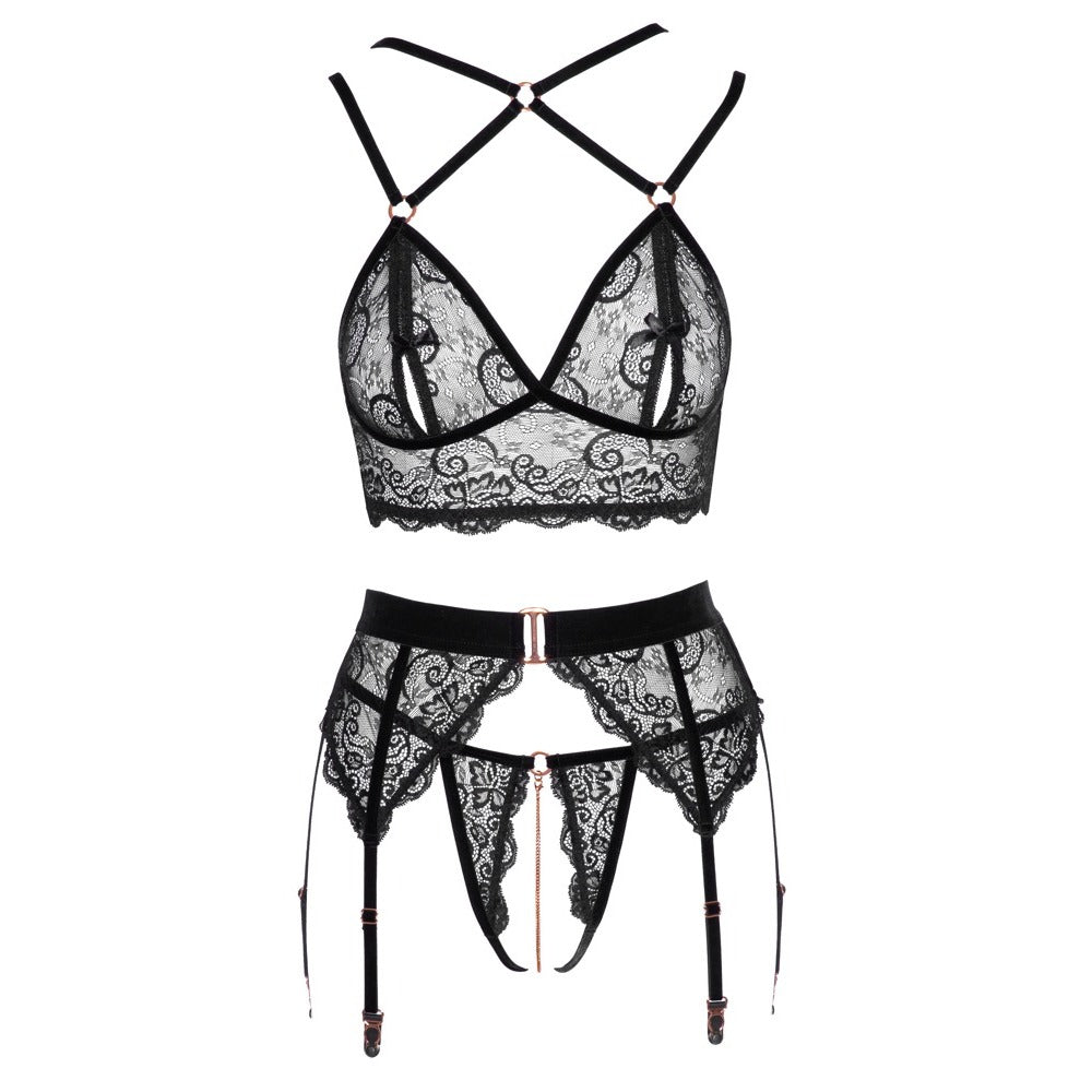 Vibrators, Sex Toy Kits and Sex Toys at Cloud9Adults - Abierta Fina Lacey Open Suspender Set - Buy Sex Toys Online