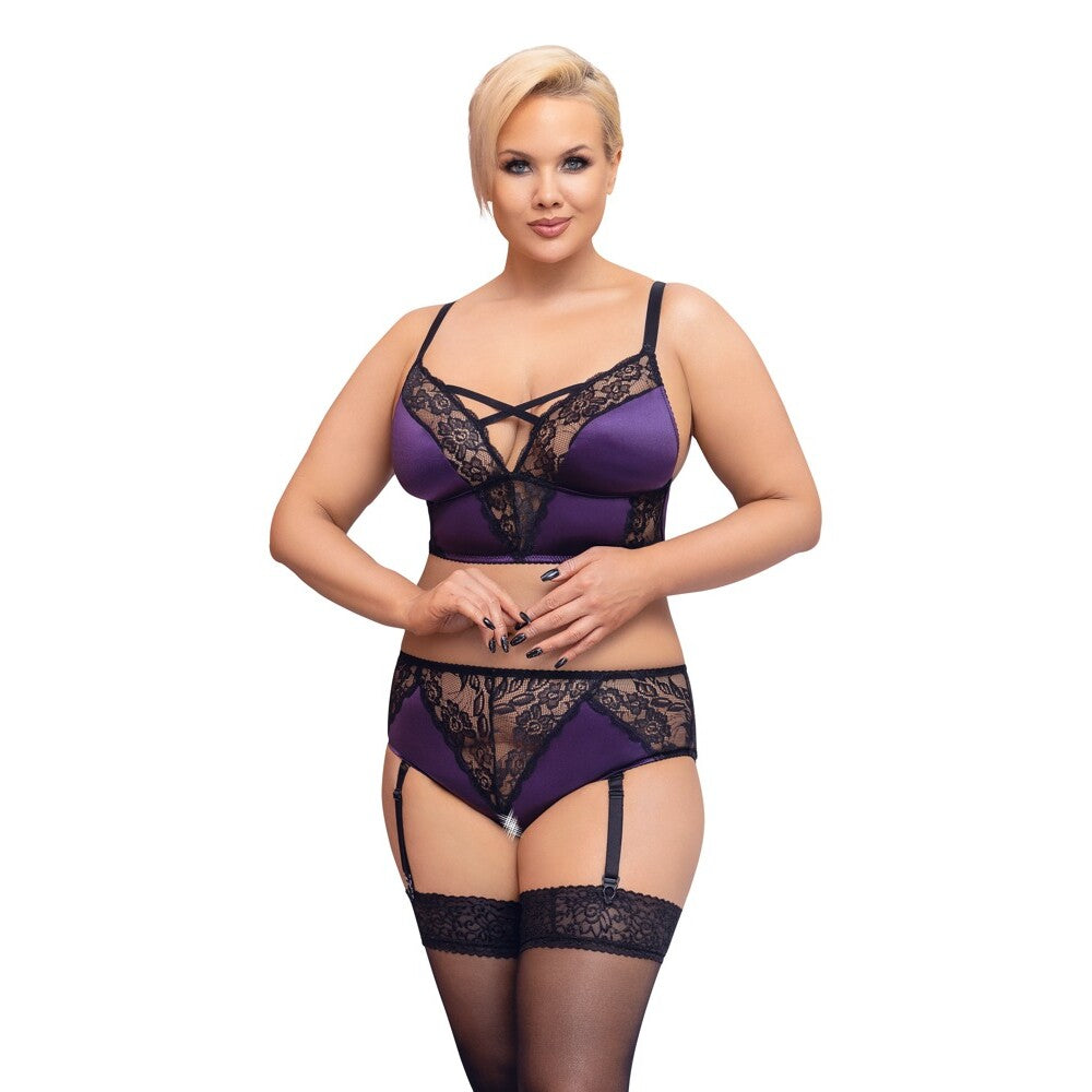 Vibrators, Sex Toy Kits and Sex Toys at Cloud9Adults - Cottelli Curves Bralette Suspender Set - Buy Sex Toys Online