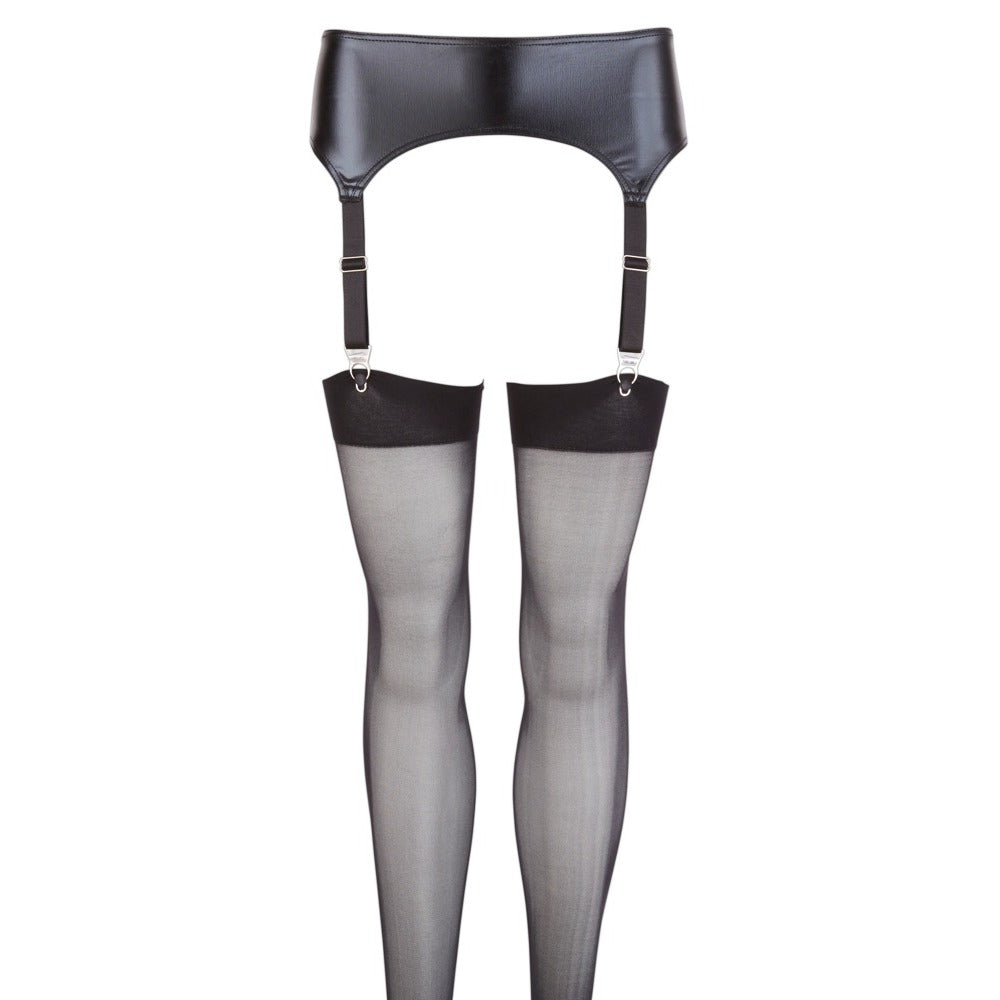 Vibrators, Sex Toy Kits and Sex Toys at Cloud9Adults - NOXQSE Wet Look Suspender Belt And Stockings - Buy Sex Toys Online