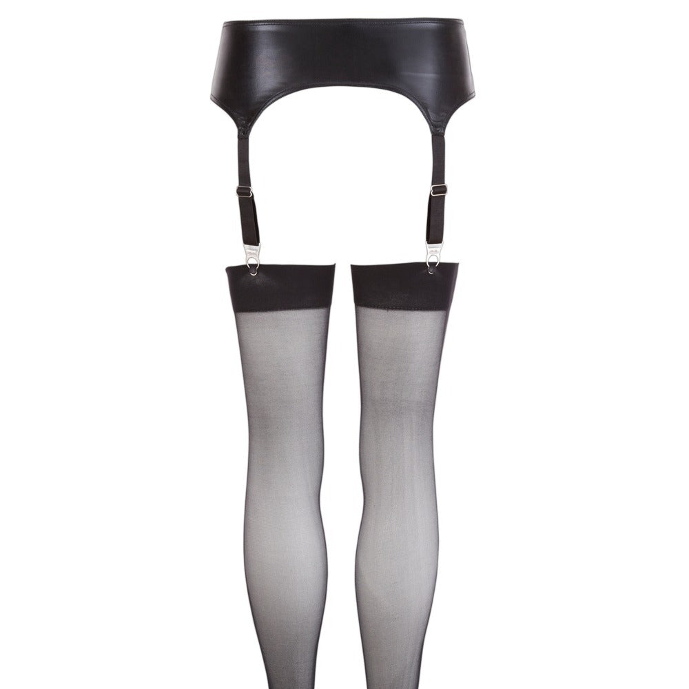 Vibrators, Sex Toy Kits and Sex Toys at Cloud9Adults - NOXQSE Wet Look Suspender Belt And Stockings - Buy Sex Toys Online