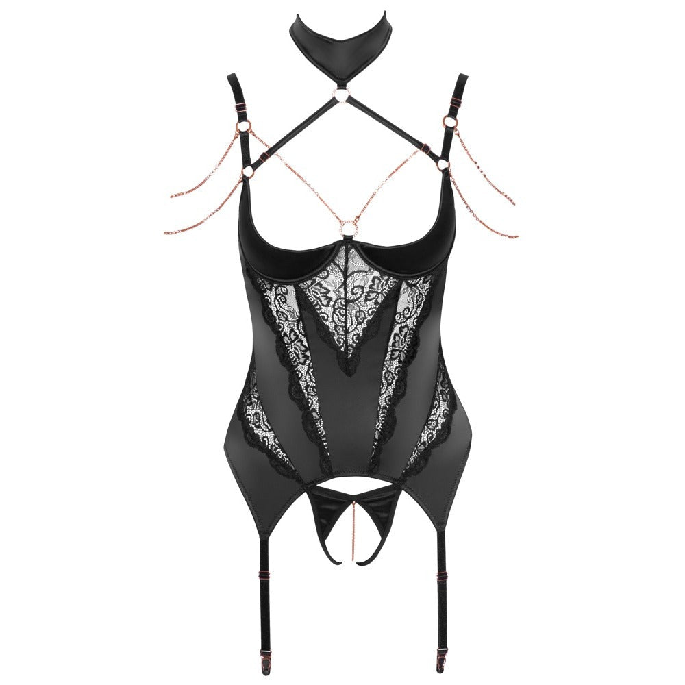 Vibrators, Sex Toy Kits and Sex Toys at Cloud9Adults - Abierta Fina Open Basque Set With Chains - Buy Sex Toys Online