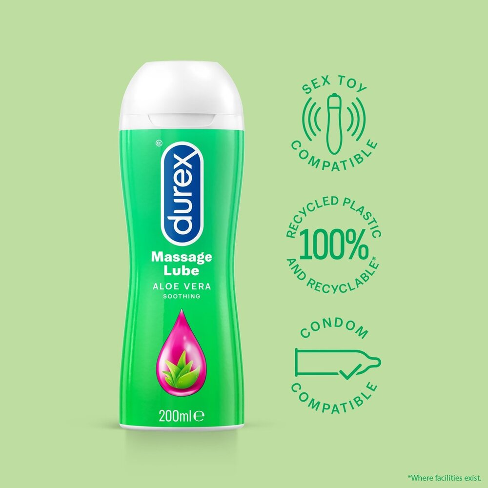 Vibrators, Sex Toy Kits and Sex Toys at Cloud9Adults - Durex Massage Lube Aloe Vera Soothing 200ml - Buy Sex Toys Online