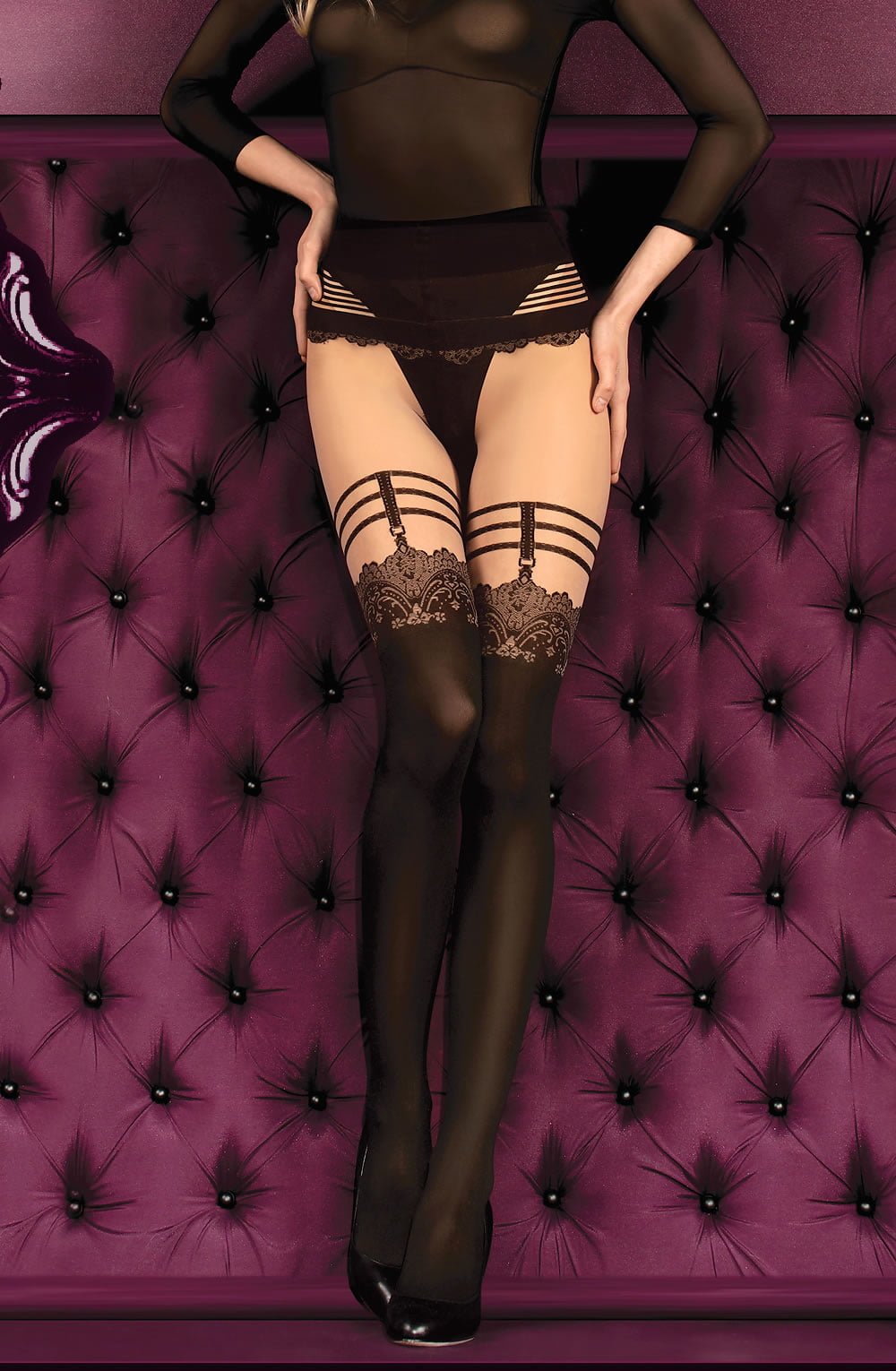 Vibrators, Sex Toy Kits and Sex Toys at Cloud9Adults - Ballerina 394 Tights Skin / Nero (Black) - Buy Sex Toys Online