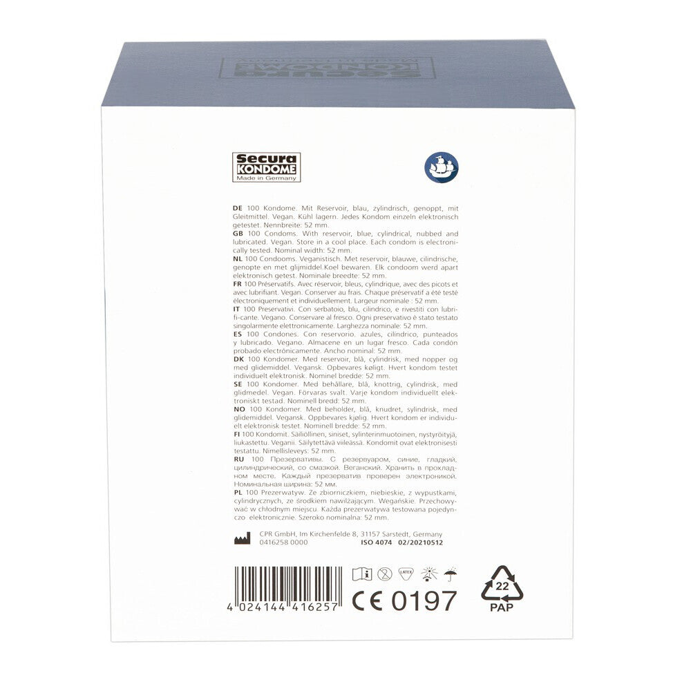 Vibrators, Sex Toy Kits and Sex Toys at Cloud9Adults - Secura Kondome Blue Pearl x100 Condoms - Buy Sex Toys Online