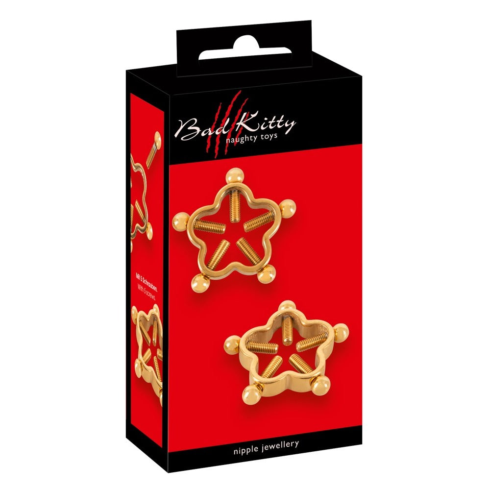 Vibrators, Sex Toy Kits and Sex Toys at Cloud9Adults - Bad Kitty Golden Flower Nipple Jewellery - Buy Sex Toys Online