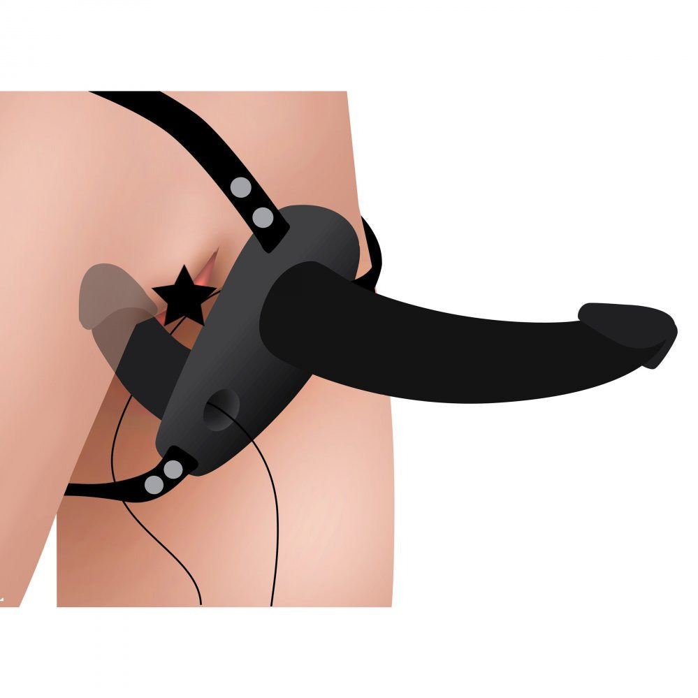 Vibrators, Sex Toy Kits and Sex Toys at Cloud9Adults - Power Pegger Silicone Vibrating Double Dildo With Harness - Buy Sex Toys Online