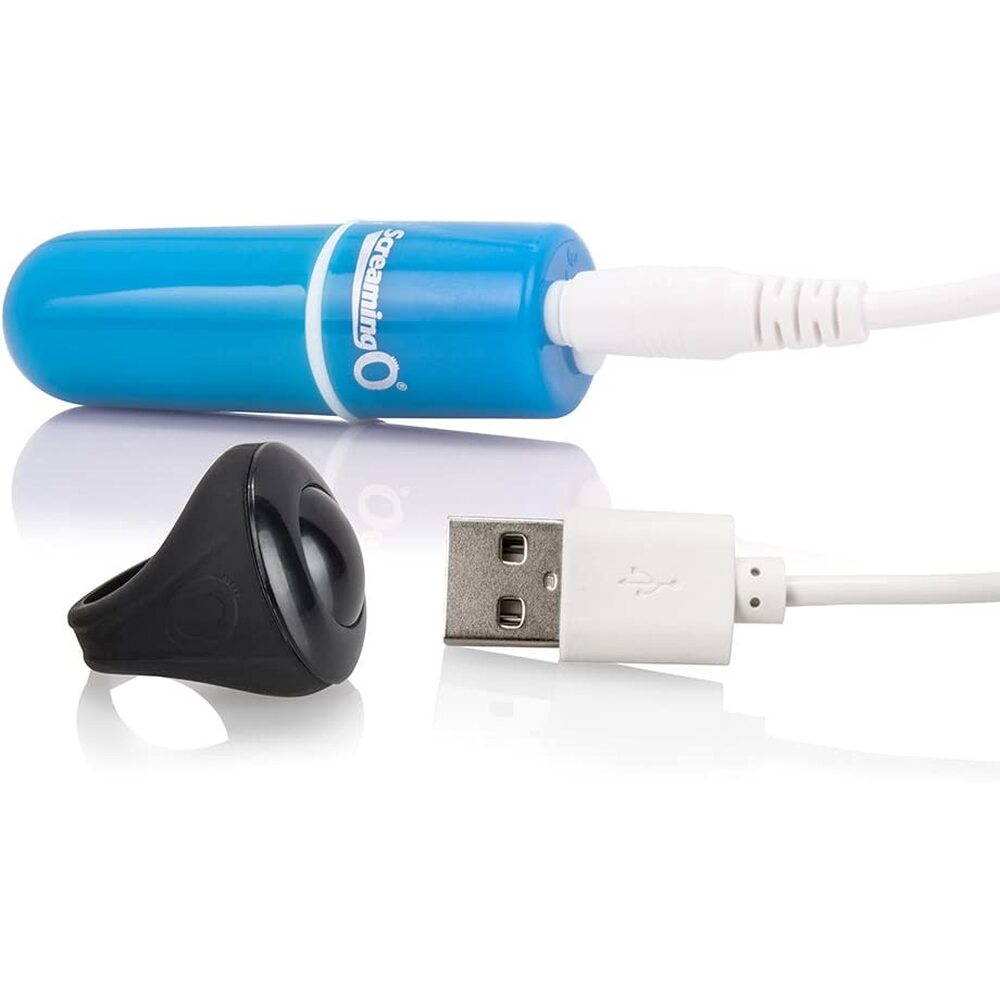 Vibrators, Sex Toy Kits and Sex Toys at Cloud9Adults - Screaming O Charged Vooom Remote Control Bullet Blue - Buy Sex Toys Online