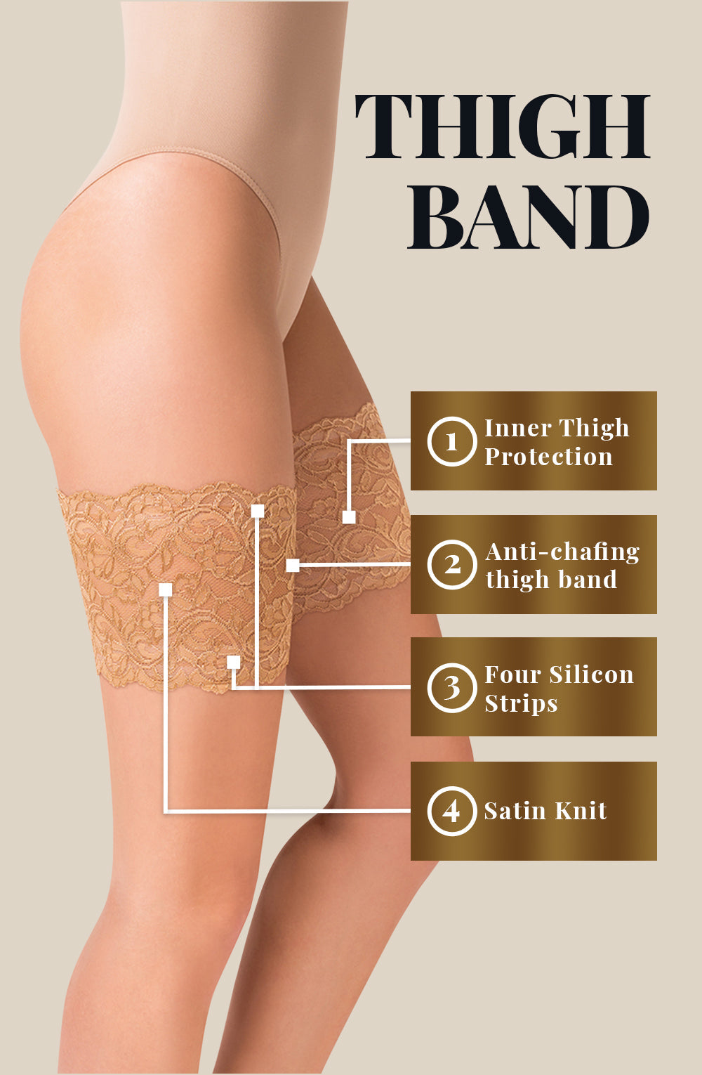 Vibrators, Sex Toy Kits and Sex Toys at Cloud9Adults - Gabriella Lace Thigh Band 509 Beige - Buy Sex Toys Online