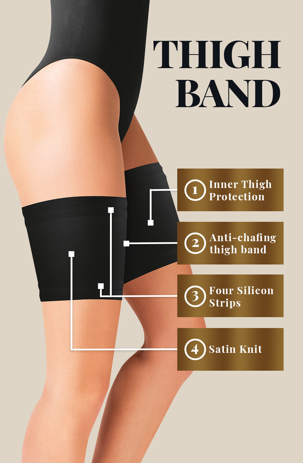 Vibrators, Sex Toy Kits and Sex Toys at Cloud9Adults - Gabriella Satin Thigh Band 510 Black - Buy Sex Toys Online
