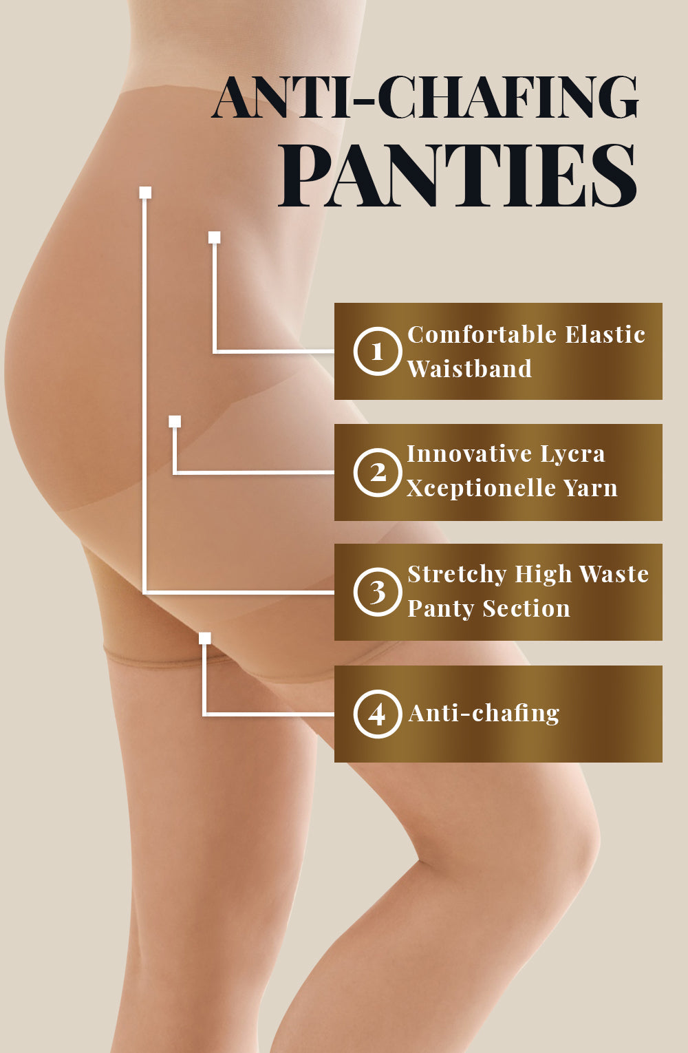 Vibrators, Sex Toy Kits and Sex Toys at Cloud9Adults - Gabriella Xenia 989 Thigh Band Panties Beige - Buy Sex Toys Online