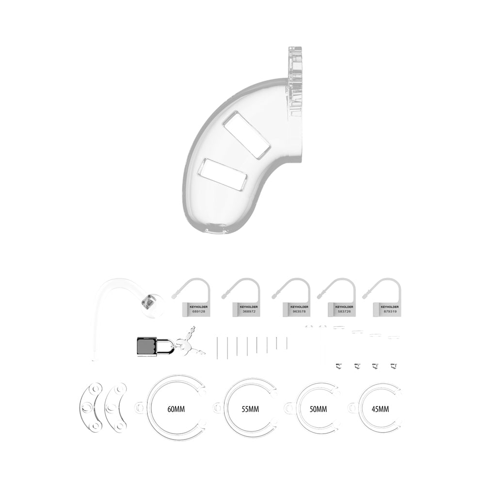 Vibrators, Sex Toy Kits and Sex Toys at Cloud9Adults - Man Cage 10 Male 3.5 Inch Clear Chastity Cage With Anal Plug - Buy Sex Toys Online