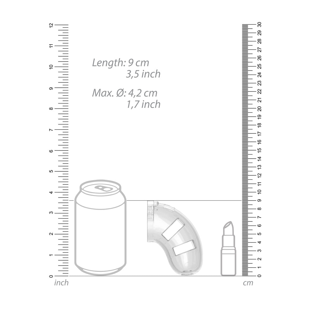 Vibrators, Sex Toy Kits and Sex Toys at Cloud9Adults - Man Cage 10 Male 3.5 Inch Clear Chastity Cage With Anal Plug - Buy Sex Toys Online