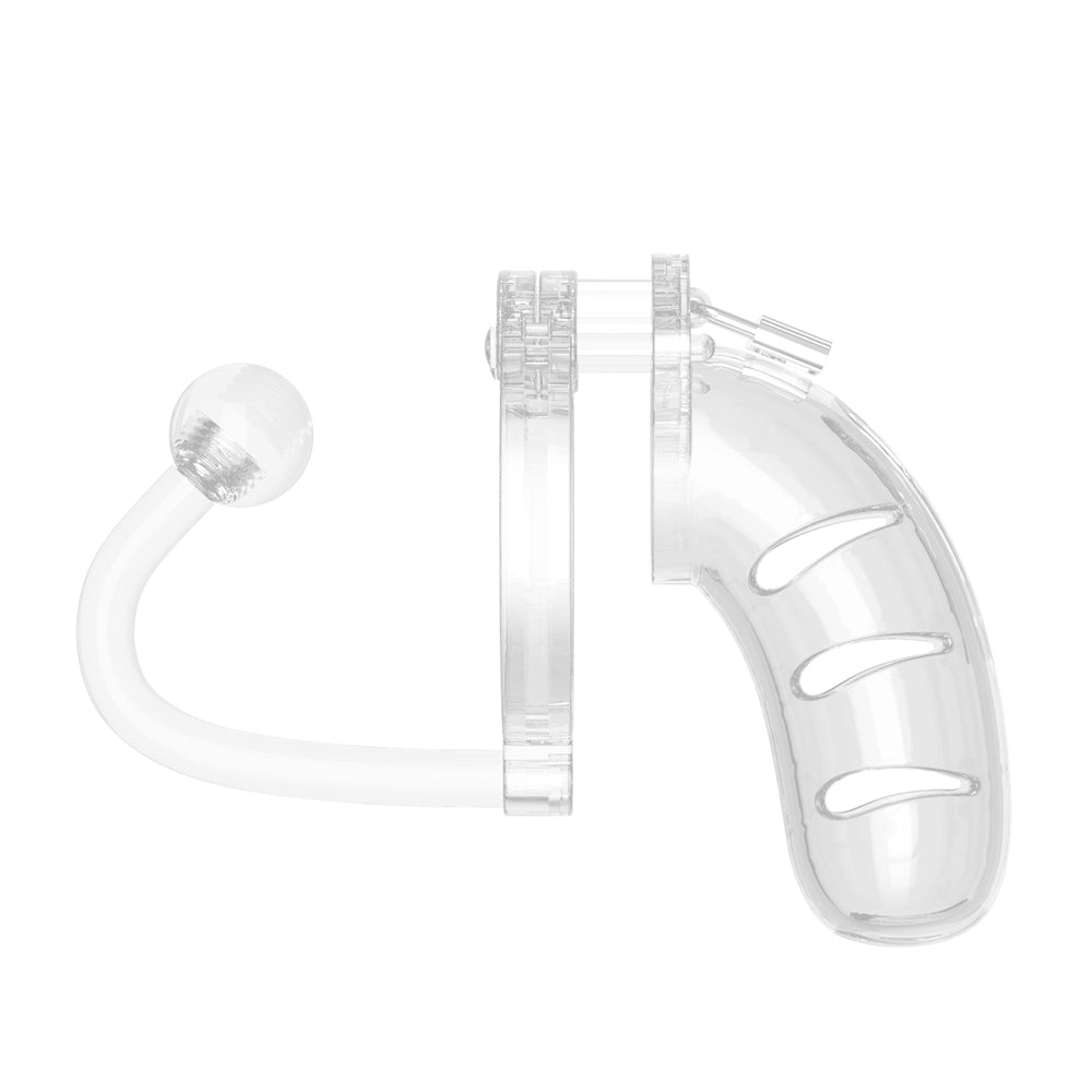 Vibrators, Sex Toy Kits and Sex Toys at Cloud9Adults - Man Cage 11 Male 4.5 Inch Clear Chastity Cage With Anal Plug - Buy Sex Toys Online