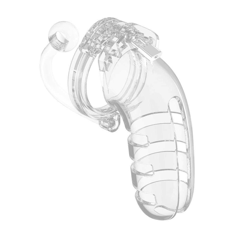 Vibrators, Sex Toy Kits and Sex Toys at Cloud9Adults - Man Cage 12 Male 5.5 Inch Clear Chastity Cage With Anal Plug - Buy Sex Toys Online