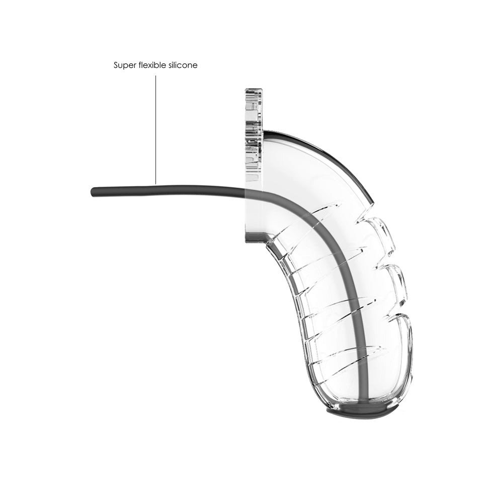 Vibrators, Sex Toy Kits and Sex Toys at Cloud9Adults - Man Cage 16 Male 4.5 Inch Clear Chastity Cage With Urethal Sound - Buy Sex Toys Online