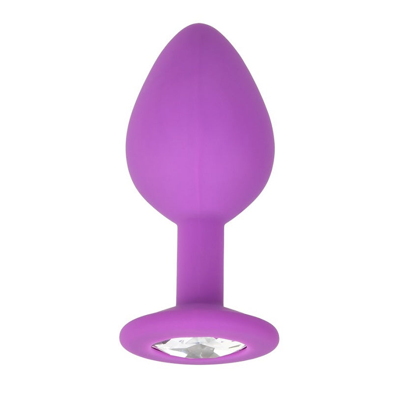 Vibrators, Sex Toy Kits and Sex Toys at Cloud9Adults - Loving Joy Jewelled Silicone Butt Plug Purple - Medium - Buy Sex Toys Online