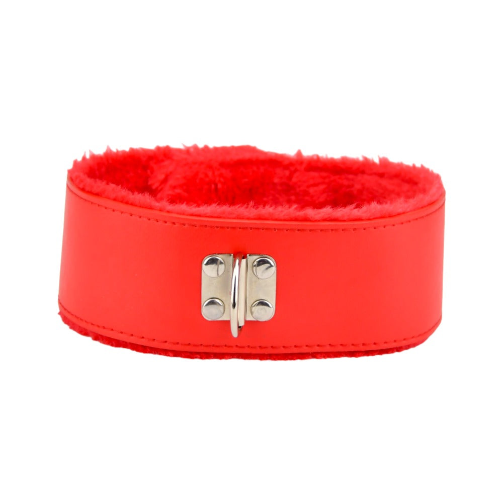 Vibrators, Sex Toy Kits and Sex Toys at Cloud9Adults - Bound to Please Furry Collar with Leash Red - Buy Sex Toys Online