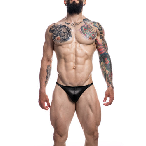 Vibrators, Sex Toy Kits and Sex Toys at Cloud9Adults - C4M Brazilian Brief Black Leatherette Small - Buy Sex Toys Online
