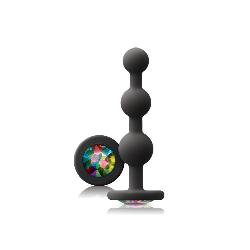 Vibrators, Sex Toy Kits and Sex Toys at Cloud9Adults - Glams Black Ripple Anal Plug Rainbow Gem - Buy Sex Toys Online
