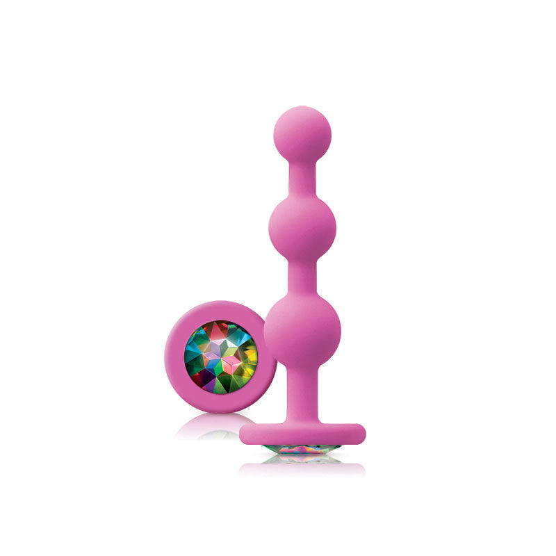 Vibrators, Sex Toy Kits and Sex Toys at Cloud9Adults - Glams Pink Ripple Anal Plug Rainbow Gem - Buy Sex Toys Online