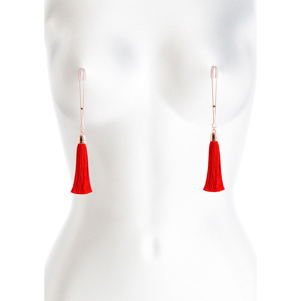 Vibrators, Sex Toy Kits and Sex Toys at Cloud9Adults - Bound Nipple Clamps Red Tassel - Buy Sex Toys Online