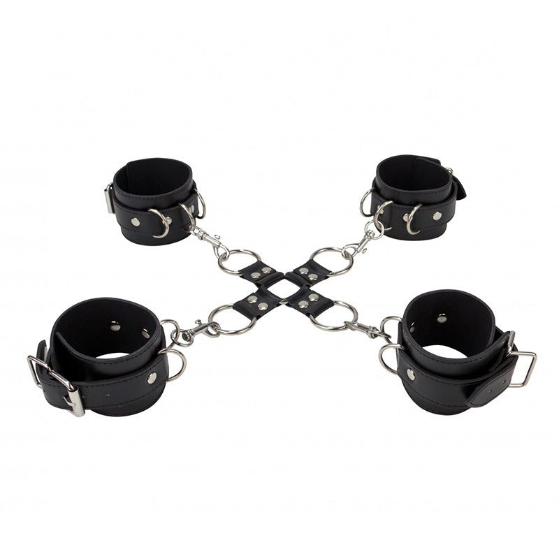 Vibrators, Sex Toy Kits and Sex Toys at Cloud9Adults - Shots Ouch Leather Hand And Leg Cuffs - Buy Sex Toys Online