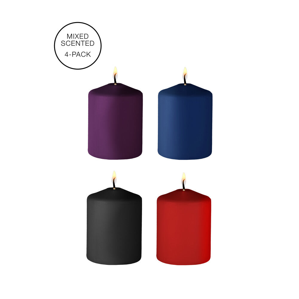 Vibrators, Sex Toy Kits and Sex Toys at Cloud9Adults - Ouch 4 Pack Of Mixed Scented Tease Candles - Buy Sex Toys Online
