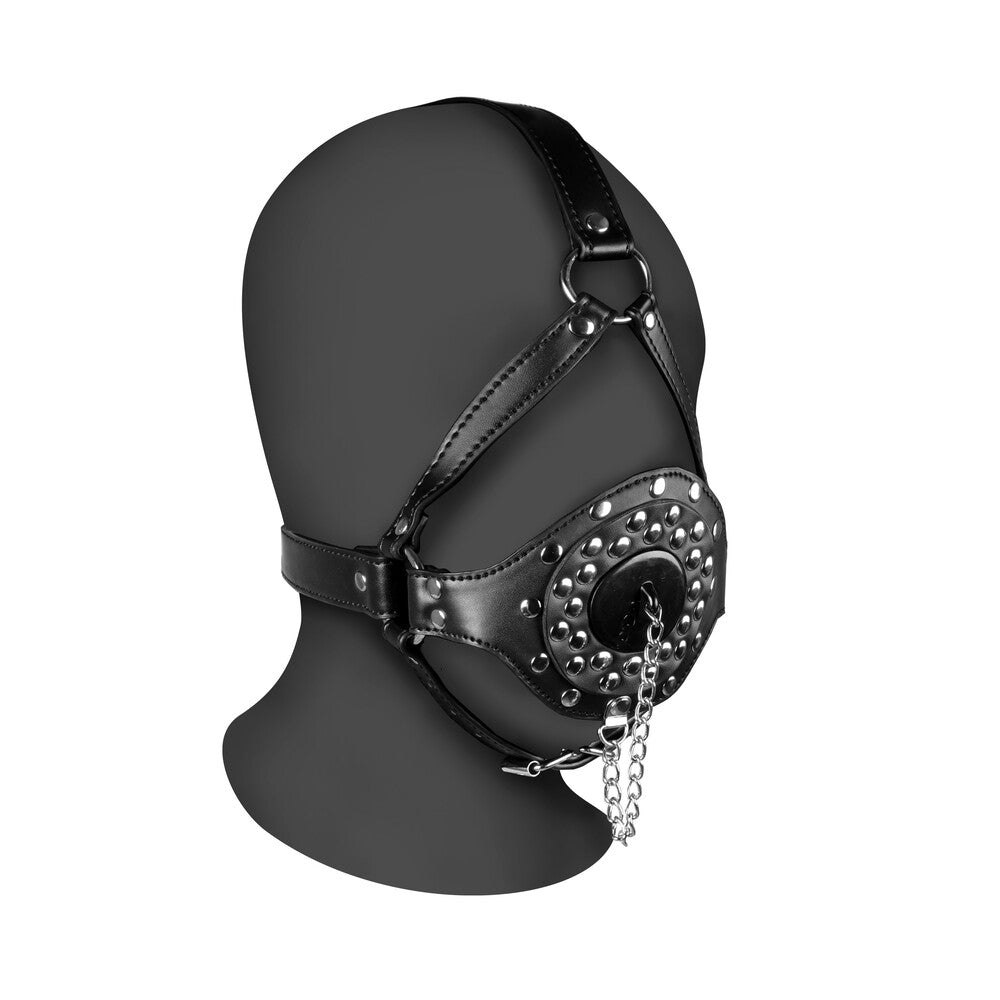 Vibrators, Sex Toy Kits and Sex Toys at Cloud9Adults - Open Mouth Gag Head Harness with Plug Stopper - Buy Sex Toys Online