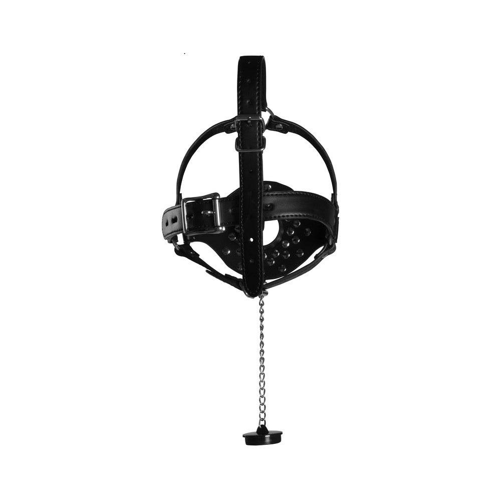 Vibrators, Sex Toy Kits and Sex Toys at Cloud9Adults - Open Mouth Gag Head Harness with Plug Stopper - Buy Sex Toys Online