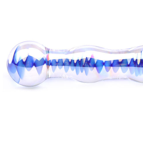 Vibrators, Sex Toy Kits and Sex Toys at Cloud9Adults - Blue Wavy Glass Dildo - Buy Sex Toys Online