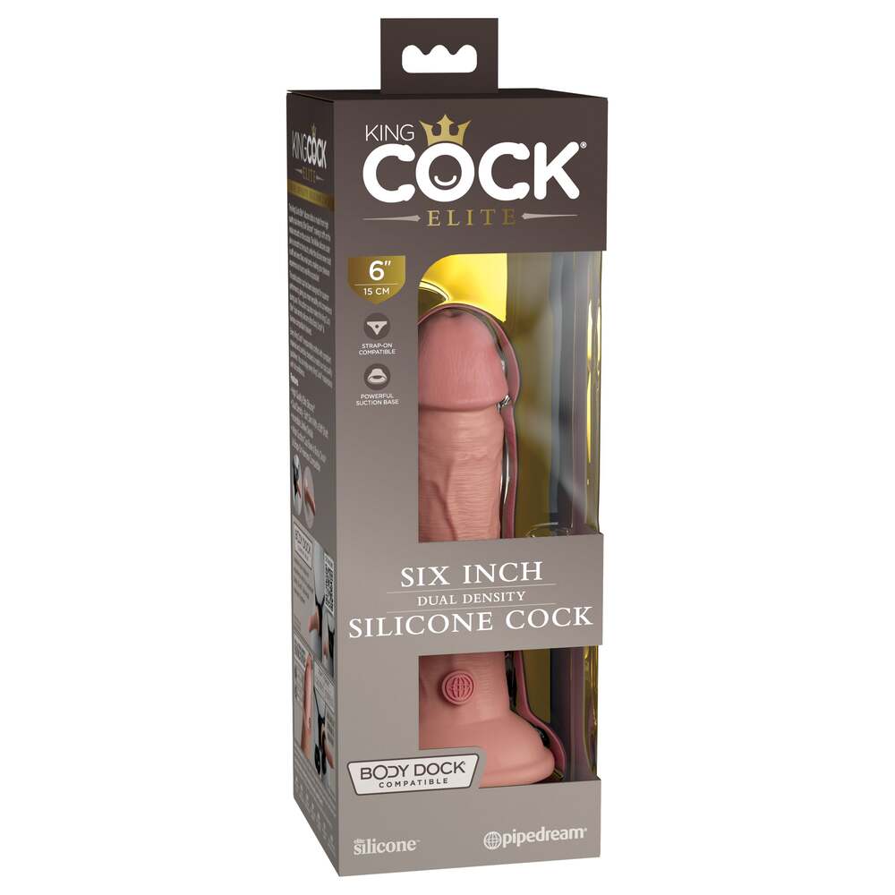 Vibrators, Sex Toy Kits and Sex Toys at Cloud9Adults - King Cock Elite 6 Inch Dual Density Dildo Caramel - Buy Sex Toys Online