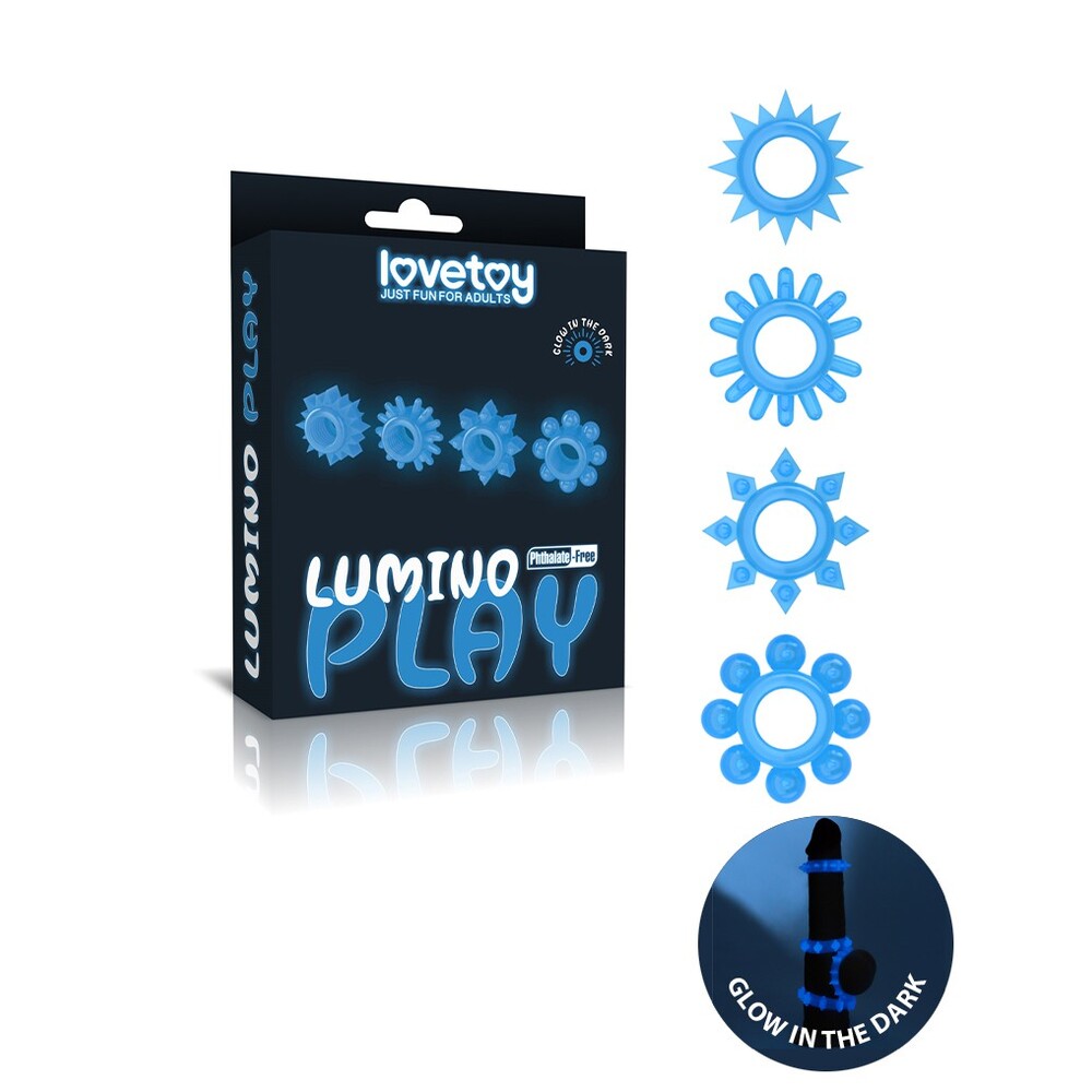 Vibrators, Sex Toy Kits and Sex Toys at Cloud9Adults - Lovetoy Glow In The Dark Lumino Play Cock Rings X4 - Buy Sex Toys Online
