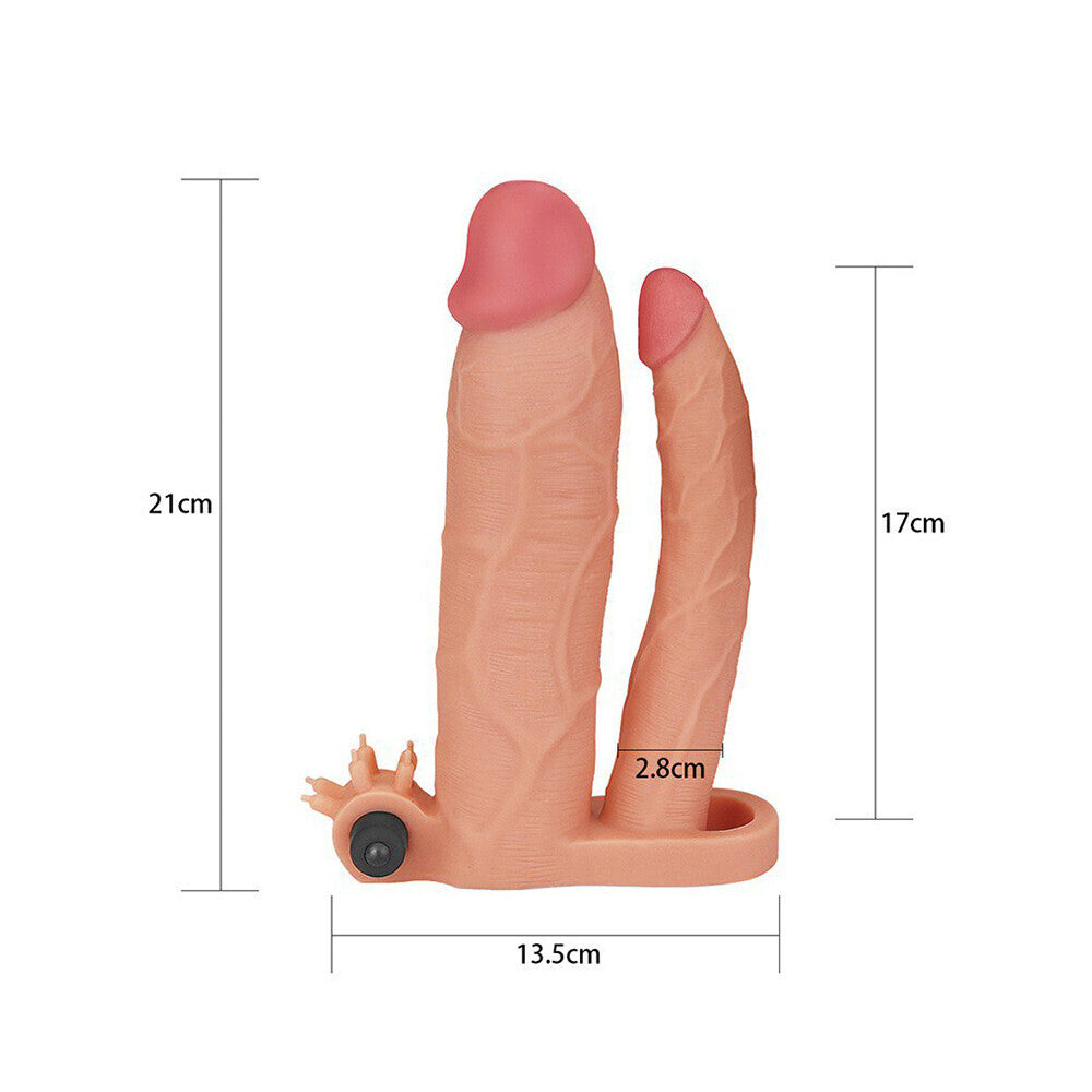 Vibrators, Sex Toy Kits and Sex Toys at Cloud9Adults - Lovetoy 3 Inch Vibrating Double Extender Flesh Pink - Buy Sex Toys Online