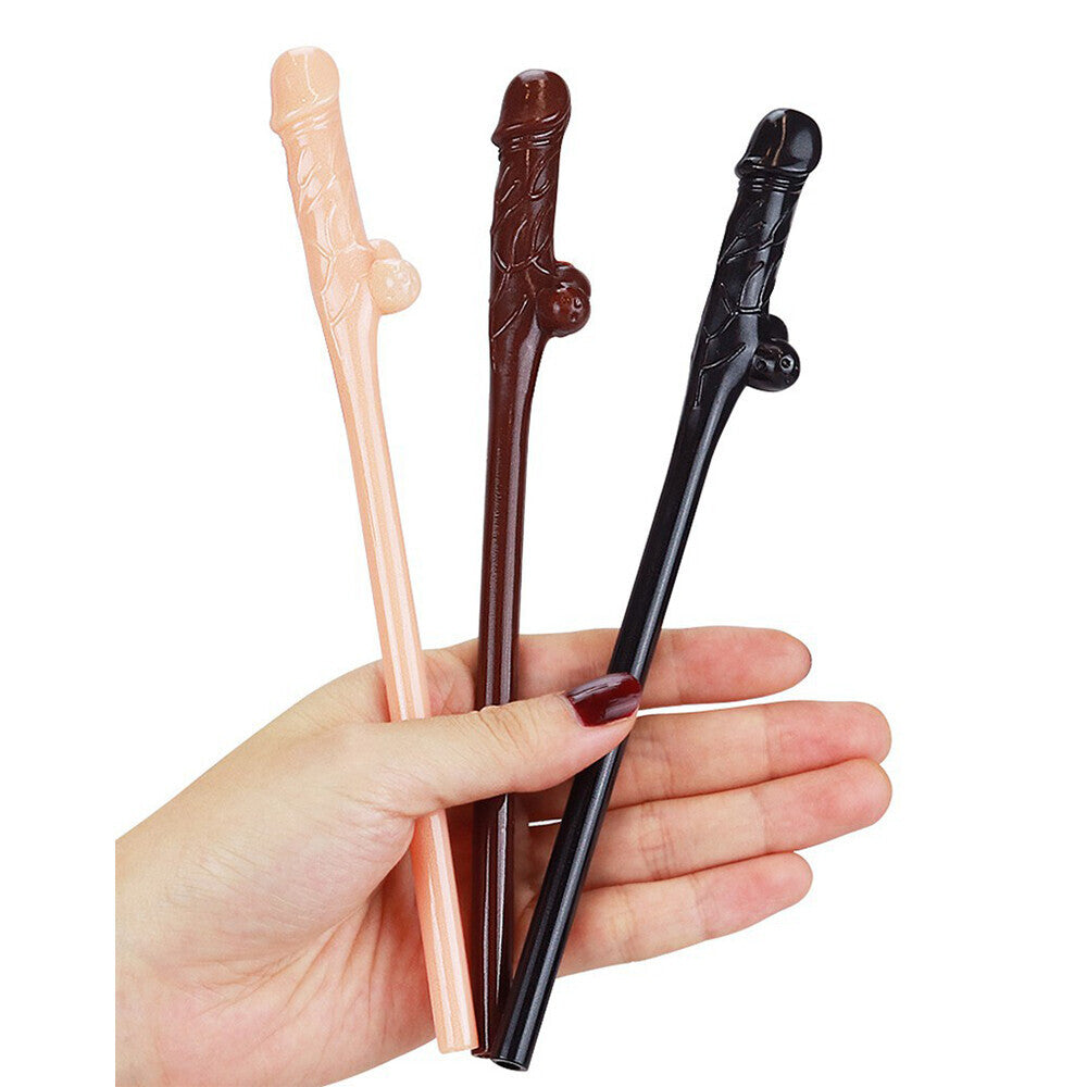 Vibrators, Sex Toy Kits and Sex Toys at Cloud9Adults - Lovetoy Pack Of 9 Willy Straws Black Brown And Pink - Buy Sex Toys Online