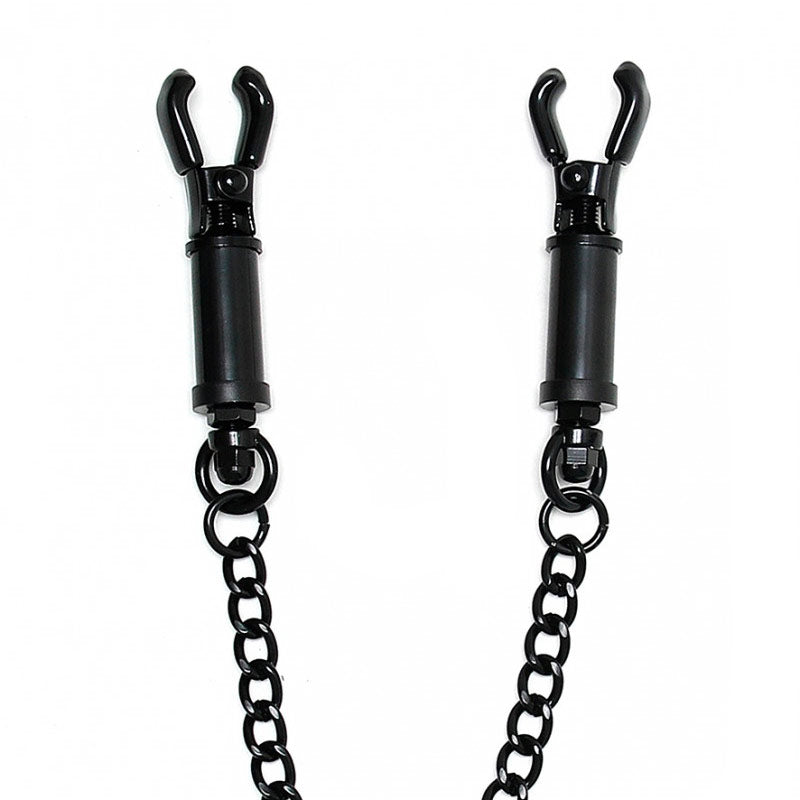 Vibrators, Sex Toy Kits and Sex Toys at Cloud9Adults - Black Metal Adjustable Nipple Clamps With Chain - Buy Sex Toys Online